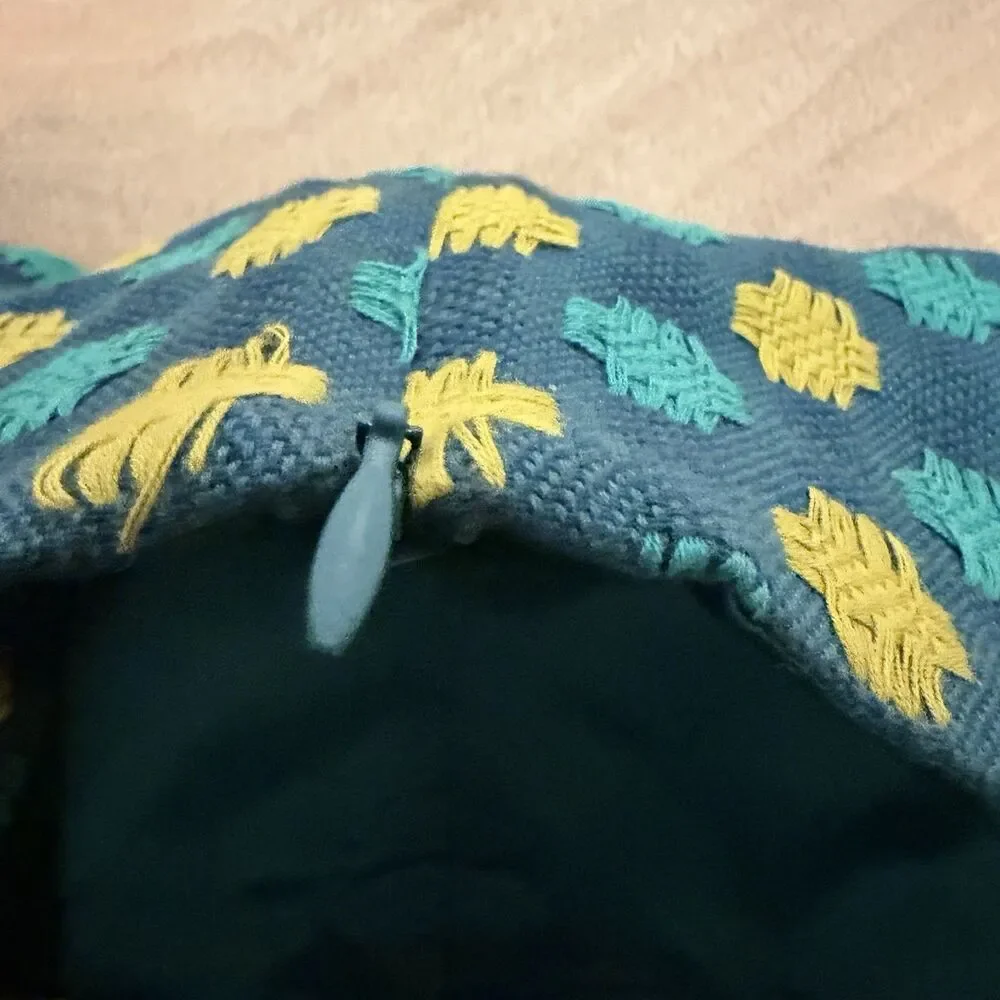 Boden Pencil Skirt 6R Green Yellow Textured Cotton Geometric Knit Slit Retro